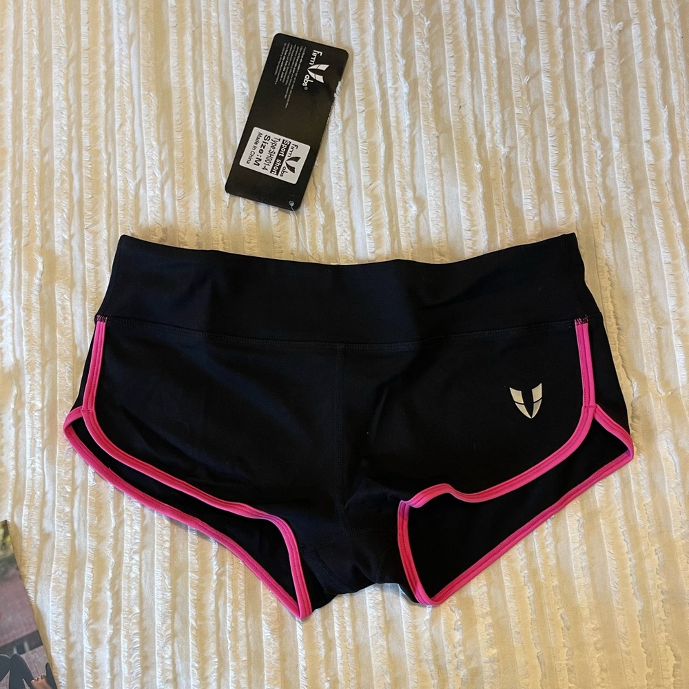 Black and Pink Women's Athletic Shorts